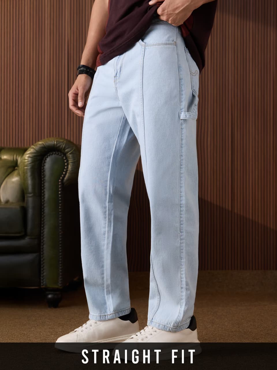 Light Blue Straight Fit Jeans