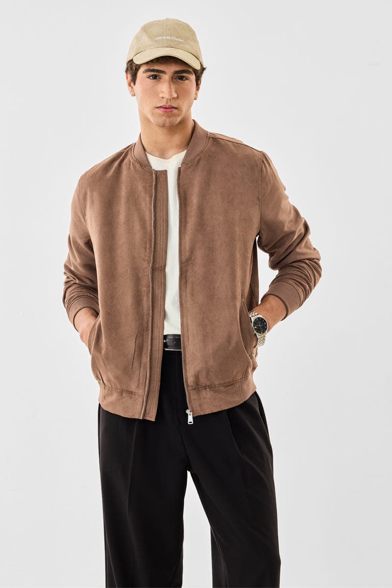 Ribbed Bomber Jacket