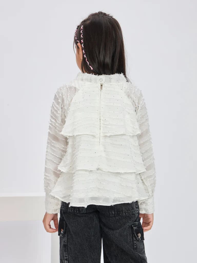 Girls Textured Chiffon Top – alternate view