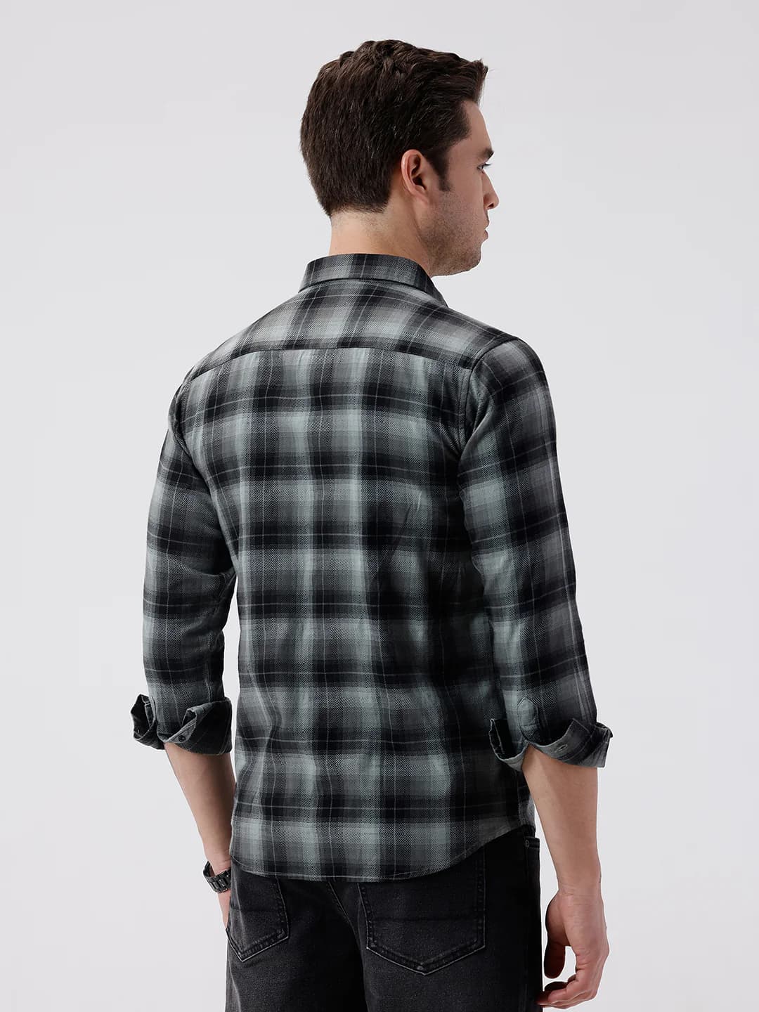 Diamond Dobby Casual Checks Shirt Pink