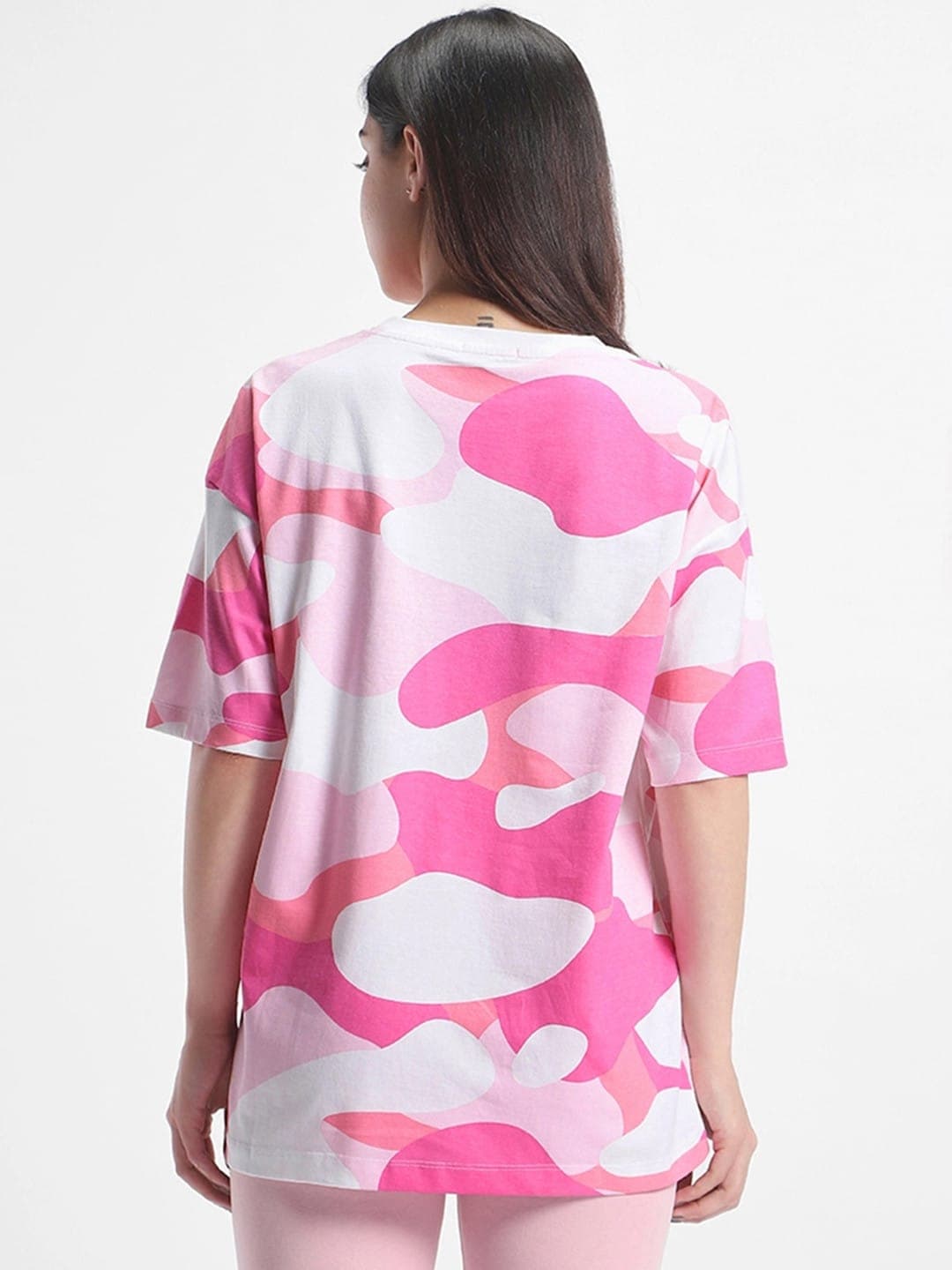 Trendy Pink Camo Print Tee – alternate view