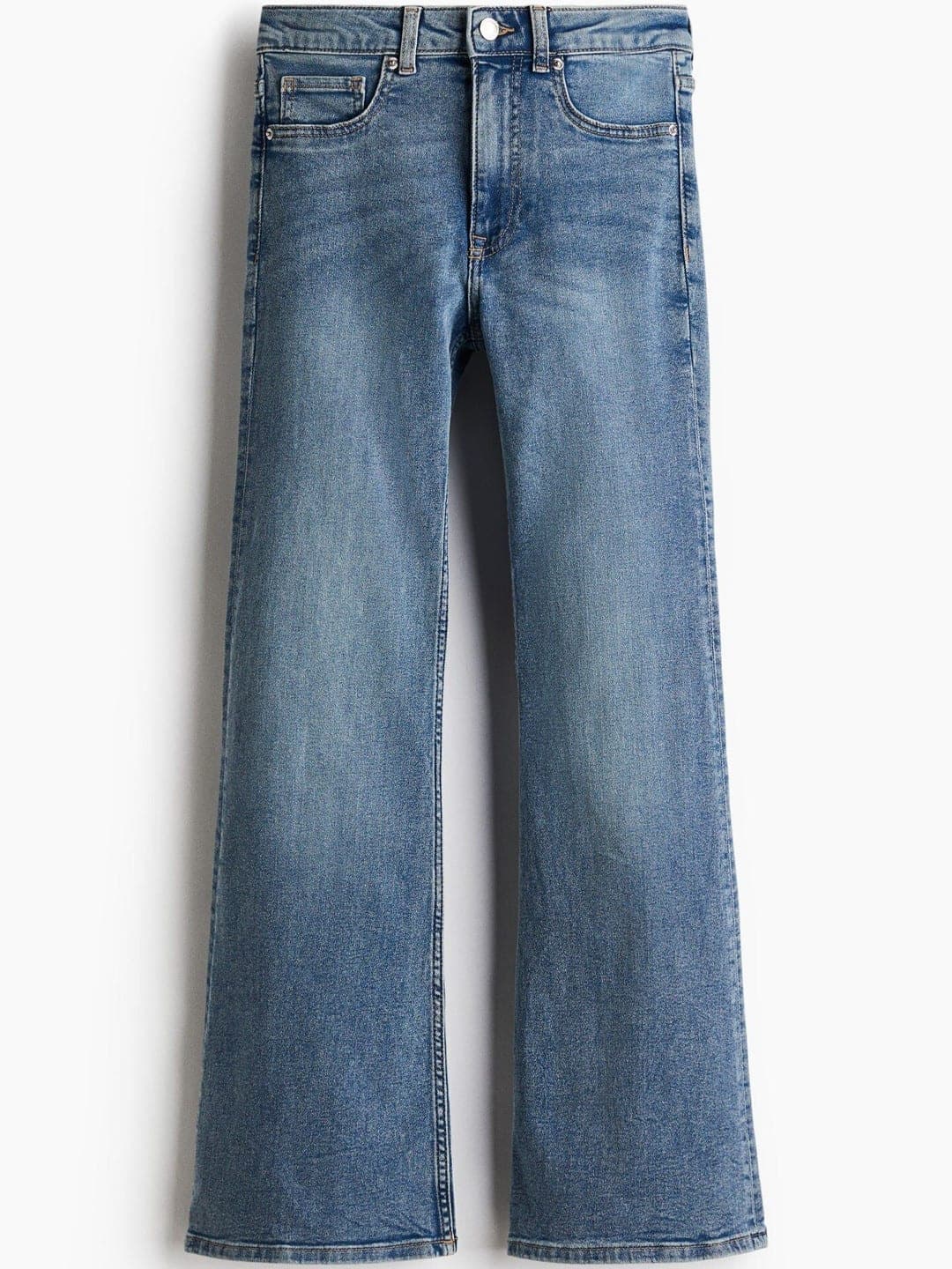 Women Flared High-Rise Light Fade Jeans