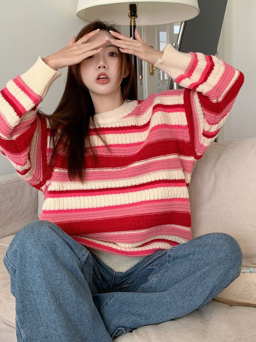 Women Colourblock Knit Sweater